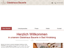 Tablet Screenshot of gaestehaus-bauerle.de